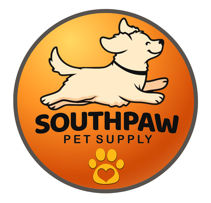 SouthPaw Pet Supply Logo, happy, joy, peace and love with your pet, offering uniquely different pet supplies to build bonds between pets and their people.
